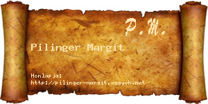 Pilinger Margit névjegykártya